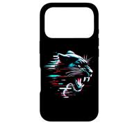 Custodia per iPhone 17 Pro Pantera Nera Glitch - Vintage Panther Wild Animal Lover