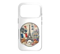 Custodia per iPhone 17 Pro Parigi Francia Torre Eiffel Gallo Croissant Caffè Vintage G