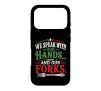 Custodia per iPhone 17 Pro Parliamo Con Le Nostre Mani E Le Nostre Forchette Italian Food Humor