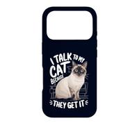 Custodia per iPhone 17 Pro Parlo con il mio gatto perché lo capiscono Divertente amante dei gatti siamesi