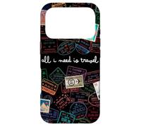 Custodia per iPhone 17 Pro Passaporto mondo timbri viaggi francobolli I need travel