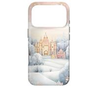 Custodia per iPhone 17 Pro Pastel Winter Christmas House Decor With Snowflake Pattern