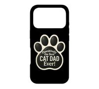 Custodia per iPhone 17 Pro Pawsitively - Gioco di parole per la festa del papà, con scritta in lingua inglese "The Best Cat Dad Ever