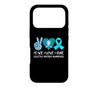 Custodia per iPhone 17 Pro Peace Love Cure Consapevolezza del mutismo selettivo, colore: verde acqua, speranza