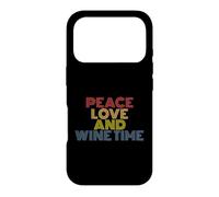 Custodia per iPhone 17 Pro Peace Love E Wine Time retrò anni '70 vintage