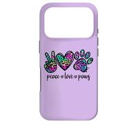 Custodia per iPhone 17 Pro Peace Love Paws Graphic For Women Dog Mom And Animal Lover