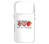 Custodia per iPhone 17 Pro Peace Love Strawberry Shirts Farmer Fragole Amante Frutta