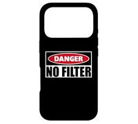 Custodia per iPhone 17 Pro Pericolo Nessun filtro | Avviso divertente Attenzione Non ho filtro