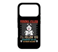 Custodia per iPhone 17 Pro Personal Stalker Dog Siberian Husky Funny Puppy Dog Lover