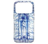 Custodia per iPhone 17 Pro Piastrella portoghese blu e bianca - Azulejo - Maria Maddalena
