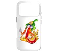 Custodia per iPhone 17 Pro Piccante vigile del fuoco peperoncino fumetto divertente fuoco eroe disegno
