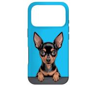 Custodia per iPhone 17 Pro Pinscher in miniatura divertente che sbircia Pocket Min Pin Puppy Dog