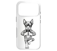 Custodia per iPhone 17 Pro Pinscher in miniatura per yoga, cuccioli, cani divertenti, albero in posizione Asana