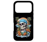 Custodia per iPhone 17 Pro Pirate Skull Tropical Hawaiian Beach Tramonto Luau Vacanza