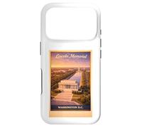 Custodia per iPhone 17 Pro Poster aereo vintage Washington D.C. Lincoln USA arte di viaggio