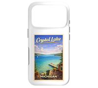Custodia per iPhone 17 Pro Poster vintage Michigan Crystal Lake Up North MI Travel Art