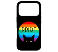 Custodia per iPhone 17 Pro Pride Rainbow Cat LGBTQ Rainbow Black Cat Graphic