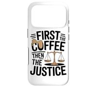 Custodia per iPhone 17 Pro Prima Il Caffè L'umorismo Legale Della Giustizia