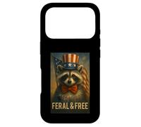 Custodia per iPhone 17 Pro Procione selvaggio e libero nel cappello a cilindro patriottico divertente 4 luglio