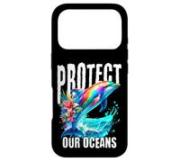 Custodia per iPhone 17 Pro Protect Our Oceans Rainbow Dolphin Eco Awareness Art