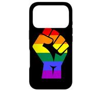 Custodia per iPhone 17 Pro Proud Raised Fist in Rainbow Colors Lesbian Gay Rights
