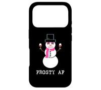 Custodia per iPhone 17 Pro Pupazzo di neve carino con vino Frosty AF Holiday