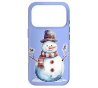 Custodia per iPhone 17 Pro Pupazzo di neve con naso di carota rosso pino sciarpa invernale Natale