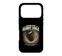 Custodia per iPhone 17 Pro Rabbit Holes Conspiracy Graphic Retro Rabbit UFO Meme Verità