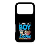 Custodia per iPhone 17 Pro Ragazzo Che Ama Ramen E Boba Anime Style