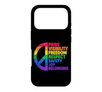 Custodia per iPhone 17 Pro Rainbow Peace Pride Visibilità Libertà Rispetto