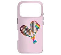 Custodia per iPhone 17 Pro Rainbow Tennis Rackets Tie Dye Kids Boys Teenage Men Girls