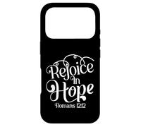 Custodia per iPhone 17 Pro Rallegrati nella speranza versetti biblici Romani 12:12