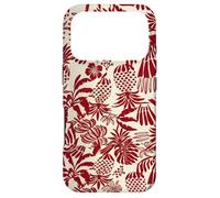 Custodia per iPhone 17 Pro Red Tropical Pineapple Palm Leaf Aloha Summer Pattern