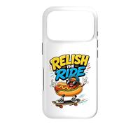 Custodia per iPhone 17 Pro Relish The Ride - Divertente skateboarder con hot dog
