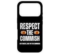 Custodia per iPhone 17 Pro Respect The Commish Funny Fantasy Football Commissioner