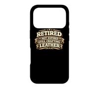 Custodia per iPhone 17 Pro Retired Not Expired Still Crafting Leather Worker Gift