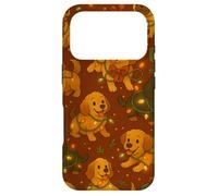 Custodia per iPhone 17 Pro Retro Christmas Puppy Pattern Cute Dogs con luci natalizie