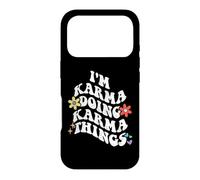 Custodia per iPhone 17 Pro Retro Groovy Im KARMA Doing KARMA Things Divertente Festa della mamma