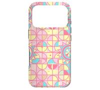 Custodia per iPhone 17 Pro Retro Pink and Yellow Geometric Floral Pattern Girly Pastel