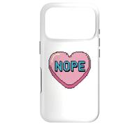 Custodia per iPhone 17 Pro Retro Pixel Art "NOPE" Cuore di conversazione grafica sarcastica