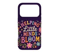 Custodia per iPhone 17 Pro Retro Teacher Helping Little Minds Bloom Floral Citazione