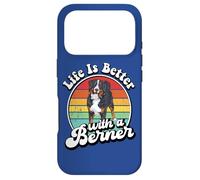 Custodia per iPhone 17 Pro Retro Vintage Life Is Better Bernese Mountain Dog Lover