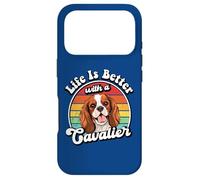 Custodia per iPhone 17 Pro Retro Vintage Life Is Better Cavalier King Charles Spaniel
