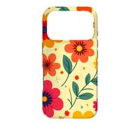 Custodia per iPhone 17 Pro Retro Vintage Motivo Floreale Arancione Boho Hippie Garden