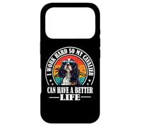 Custodia per iPhone 17 Pro Retro Work Hard Better Life Tri Color Cavalier Dog Mom