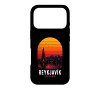 Custodia per iPhone 17 Pro Reykjavik Islanda Retro Nordic Northern Lights Montagne Sci