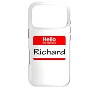 Custodia per iPhone 17 Pro Richard, ciao Il mio nome è Targhetta, distintivo