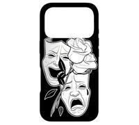 Custodia per iPhone 17 Pro Ridere ora piangere più tardi Rose Blackwork Minimal Chicano Flash