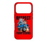 Custodia per iPhone 17 Pro Rispettare i tuoi anziani divertente auto classica cartone animato illustrazione
