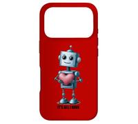 Custodia per iPhone 17 Pro Robot con un grande cuore, grafica